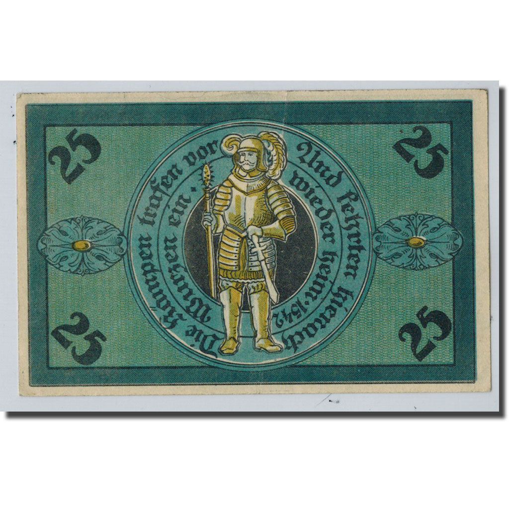 Banknote, Germany, Torgau, 25 Pfennig, Eglise, 1921, 1921-02-10, UNC(63)