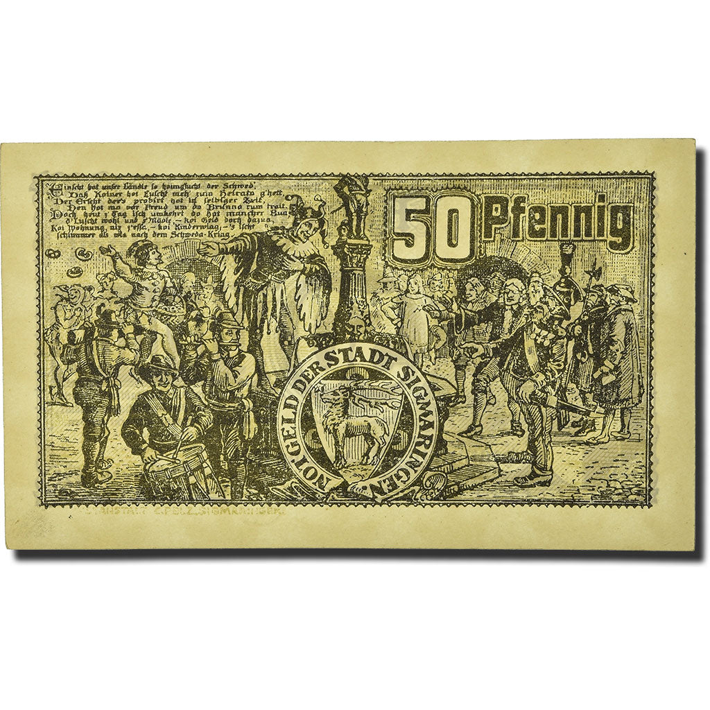 Banknote, Germany, Sigmaringen, 50 Pfennig, personnage, 1920, 1920-08-01