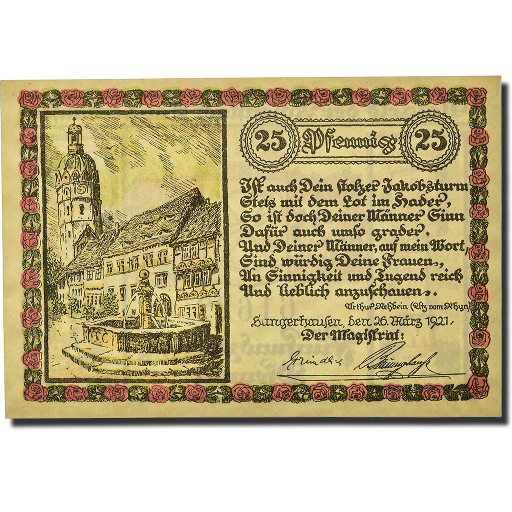 Banknote, Germany, Sangerhausen, 25 Pfennig, Ecusson, 1921, 1921-03-26, UNC(63)