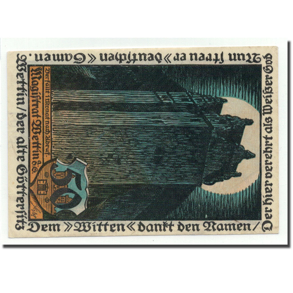 Billet, Allemagne, Wettin Stadt, 50 Pfennig, personnage, O.D, SPL, Mehl:1421.1
