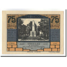 Banknote, Germany, Striegau, 75 Pfennig, Monument, 1921, UNC(63), Mehl:1284.1