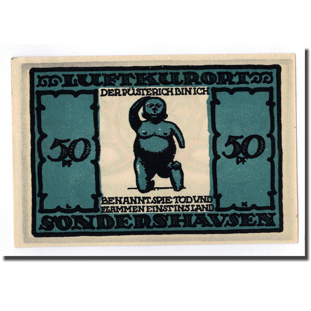 Banknote, Germany, Sondershausen, 50 Pfennig, personnage, O.D, UNC(63)