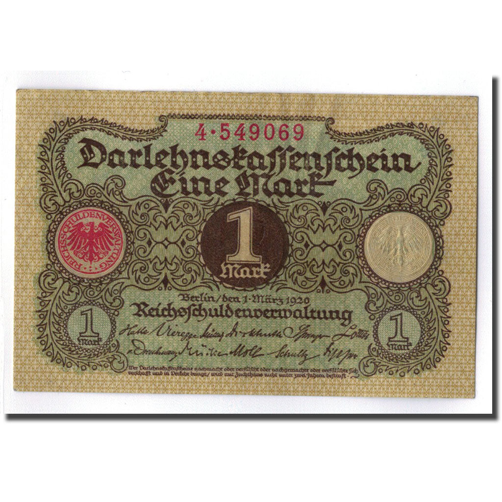 Banknote, Germany, 1 Mark, 1920, 1920-03-01, KM:58, UNC(65-70)