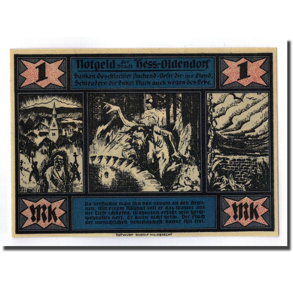 Banknote, Germany, Hessisch Oldendorf, 1 Mark, paysage, 1921, 1921-10-01