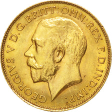 GREAT BRITAIN, 1/2 Sovereign, 1913, KM #819, AU(55-58), Gold, 3.99