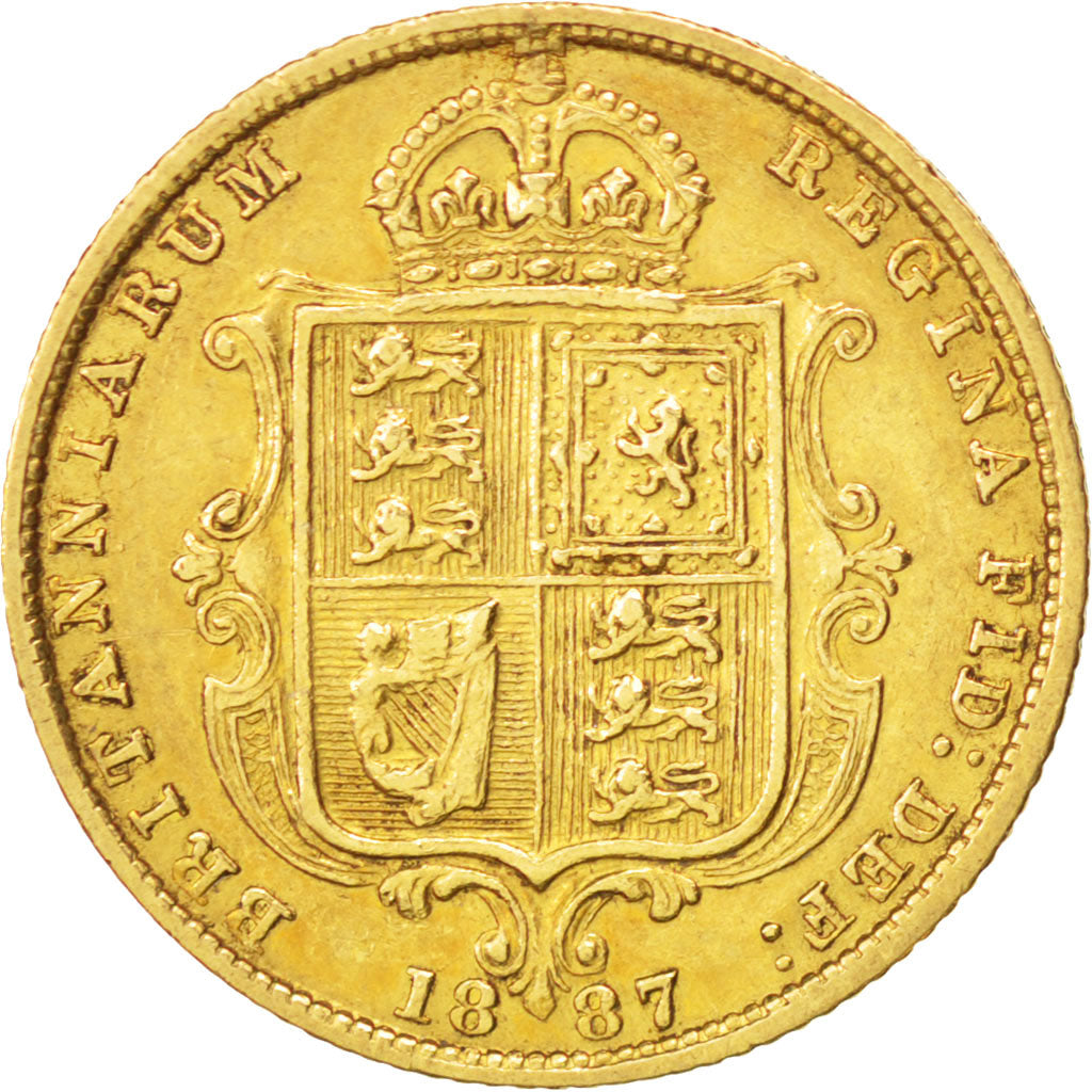 Grande Bretagne, Victoria, 1/2 Souverain, 1887, KM 766