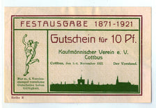 Billet, Allemagne, Cottbus, 10 Pfennig, paysage, 1921, 1921-11-05, SPL