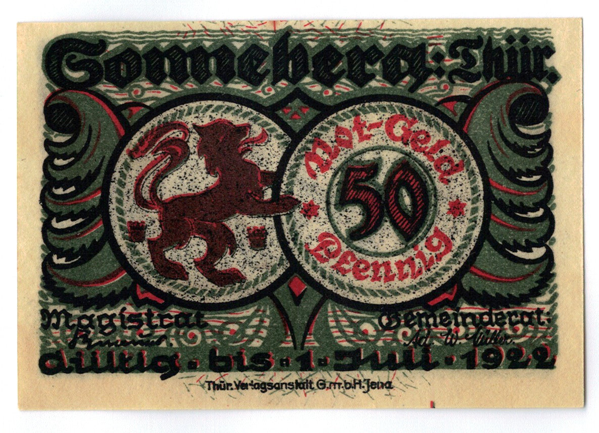 Banconote, Germania, Sonneberg, 50 Pfennig, personnage 3, 1921, 1921-07-01, SPL