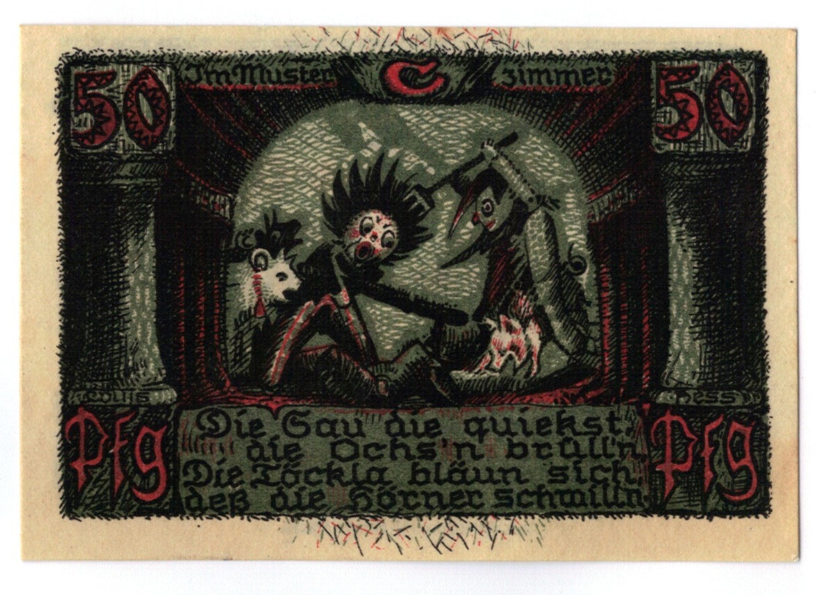 Banconote, Germania, Sonneberg, 50 Pfennig, personnage 3, 1921, 1921-07-01, SPL