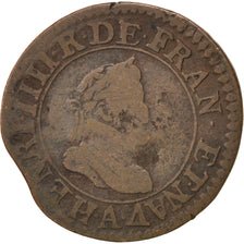FRANCE, Double Tournois, 1598, Paris, VF(20-25), Copper, CGKL #222, 3.11