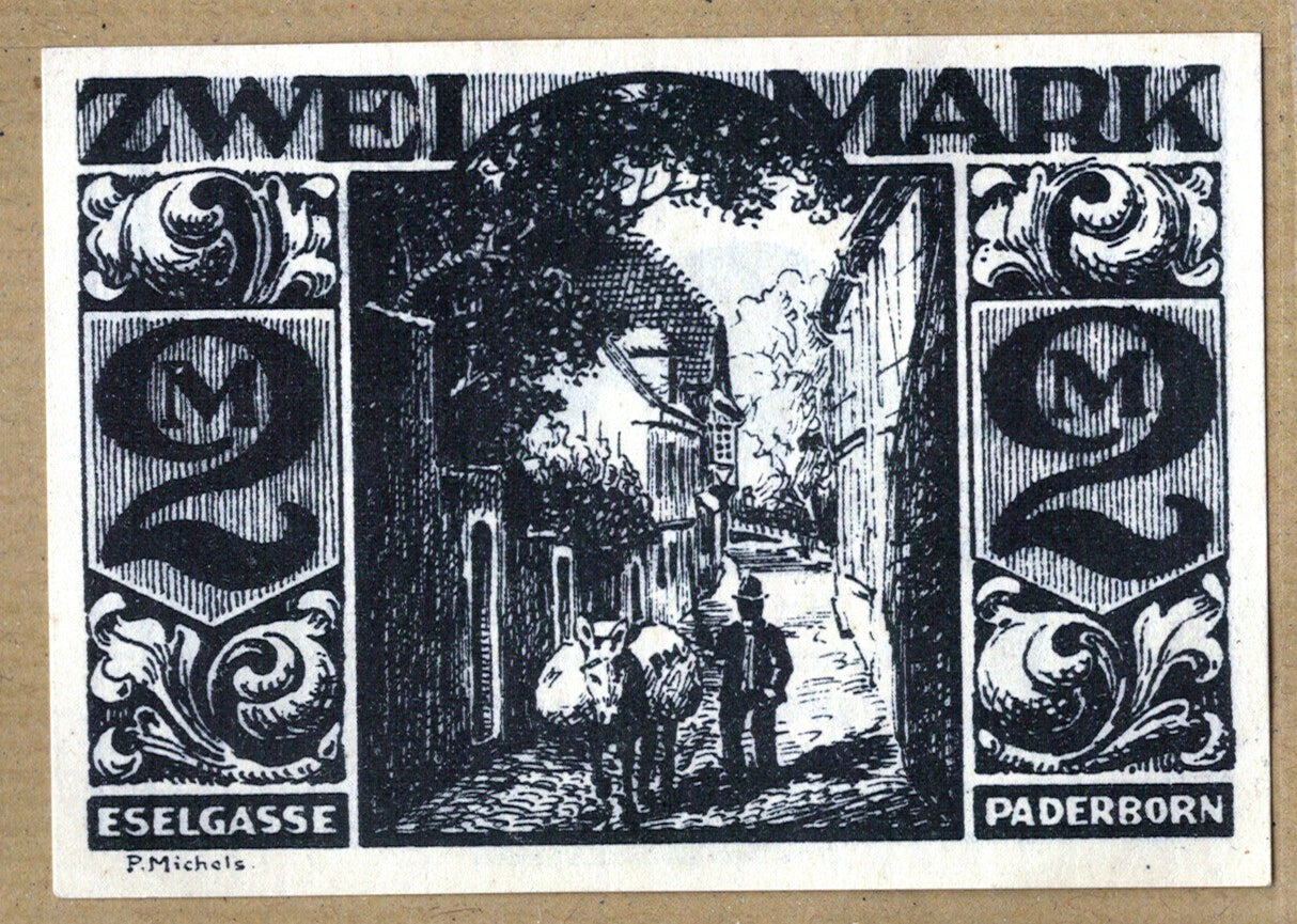 Banknote, Germany, Paderborn, 2 Mark, ruelle, 1921, 1921-11-10, UNC(63)