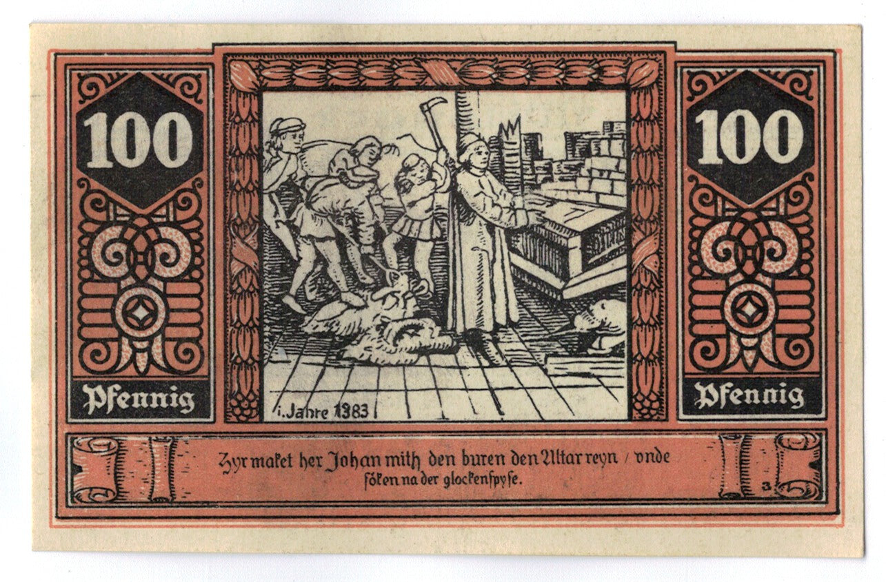 Banknote, Germany, Wilsnack, 100 Pfennig, personnage 1, 1922, 1920-06-20