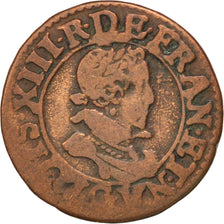 FRANCE, Double tournois, buste enfantin, Double Tournois, 1619, Poitiers, KM...