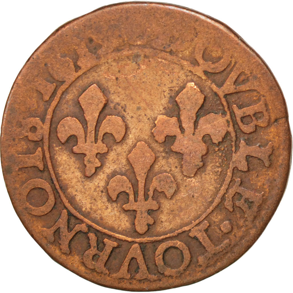 FRANCE, Double tournois, buste enfantin, Double Tournois, 1619, Poitiers, KM...