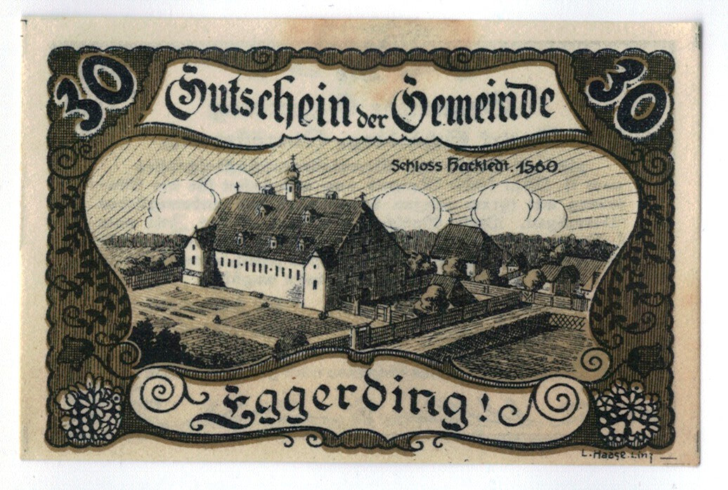 Geldschein, Österreich, Eggerding, 30 Heller, paysage, 1920, 1920-05-11, UNZ-