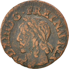 FRANCE, Double tournois de Warin, tête à gauche, Double Tournois, 1642, Paris, K