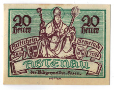 Banknote, Austria, Abtenau, 20 Heller, personnage, 1920, UNC(63)