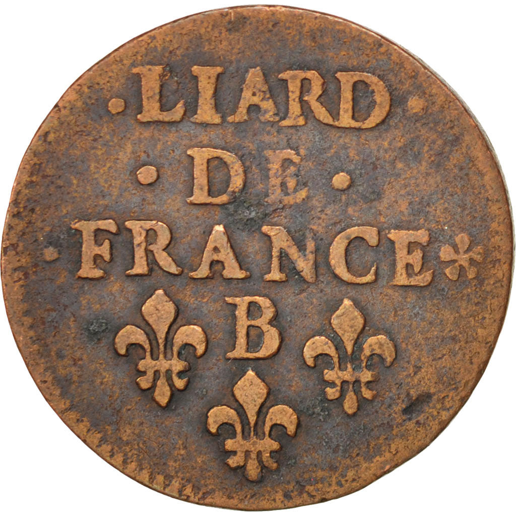 Francia, Louis XIV, Liard de France au buste juvénile, deuxième type, Liard...