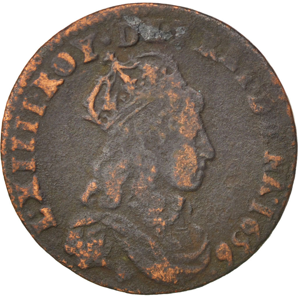 Louis XIV, Liard de France, 1656 E, Meung-sur-Loire, C2G 82