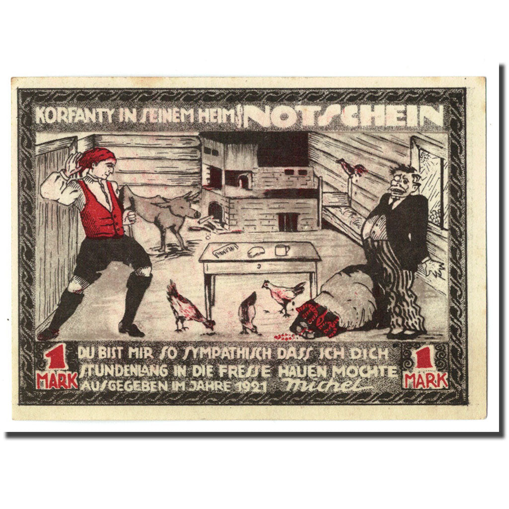 Banknote, Germany, Oberschlesien, 1 Mark, personnage, 1921, UNC(63), Mehl:1001.1