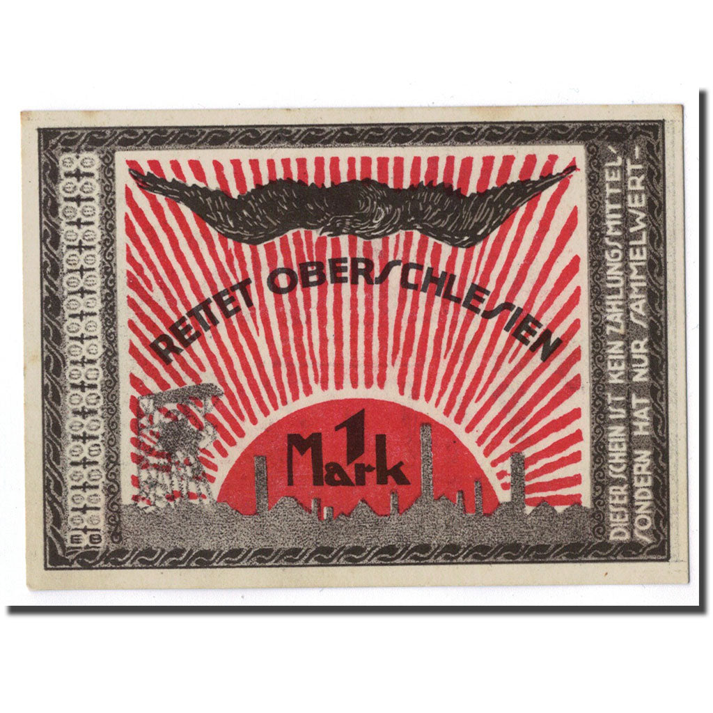 Banknote, Germany, Oberschlesien, 1 Mark, personnage, 1921, UNC(63), Mehl:1001.1