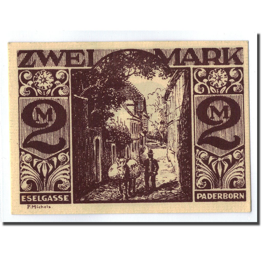 Banknote, Germany, Paderborn, 2 Mark, ruelle, 1921, 1921-11-10, UNC(63)