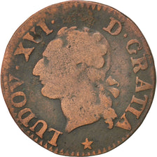 Louis XVI, Liard à l'Écu, 1786 W, Lille, Gadoury 348