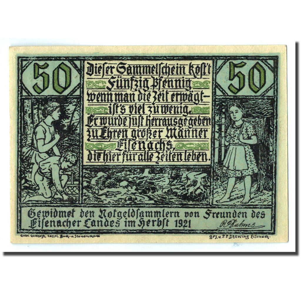 Banknote, Germany, Eisenach Stadt, 50 Pfennig, portrait, O.D, UNC(63)