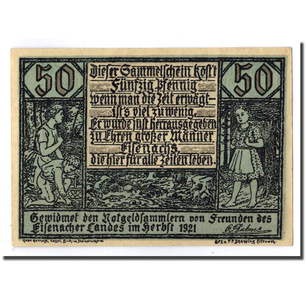 Banknote, Germany, Eisenach Stadt, 50 Pfennig, portrait 2, O.D, UNC(63)