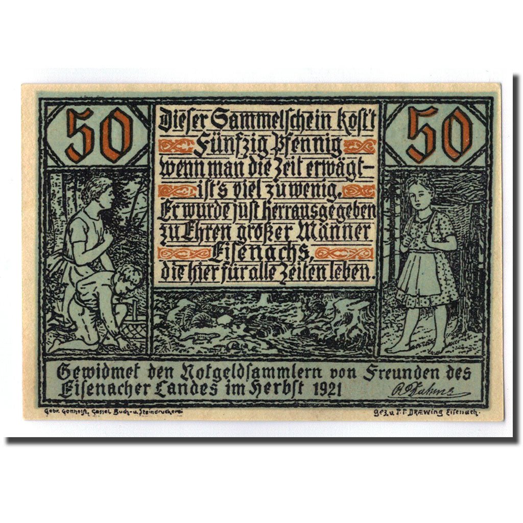 Banknote, Germany, Eisenach Stadt, 50 Pfennig, portrait 4, O.D, UNC(63)