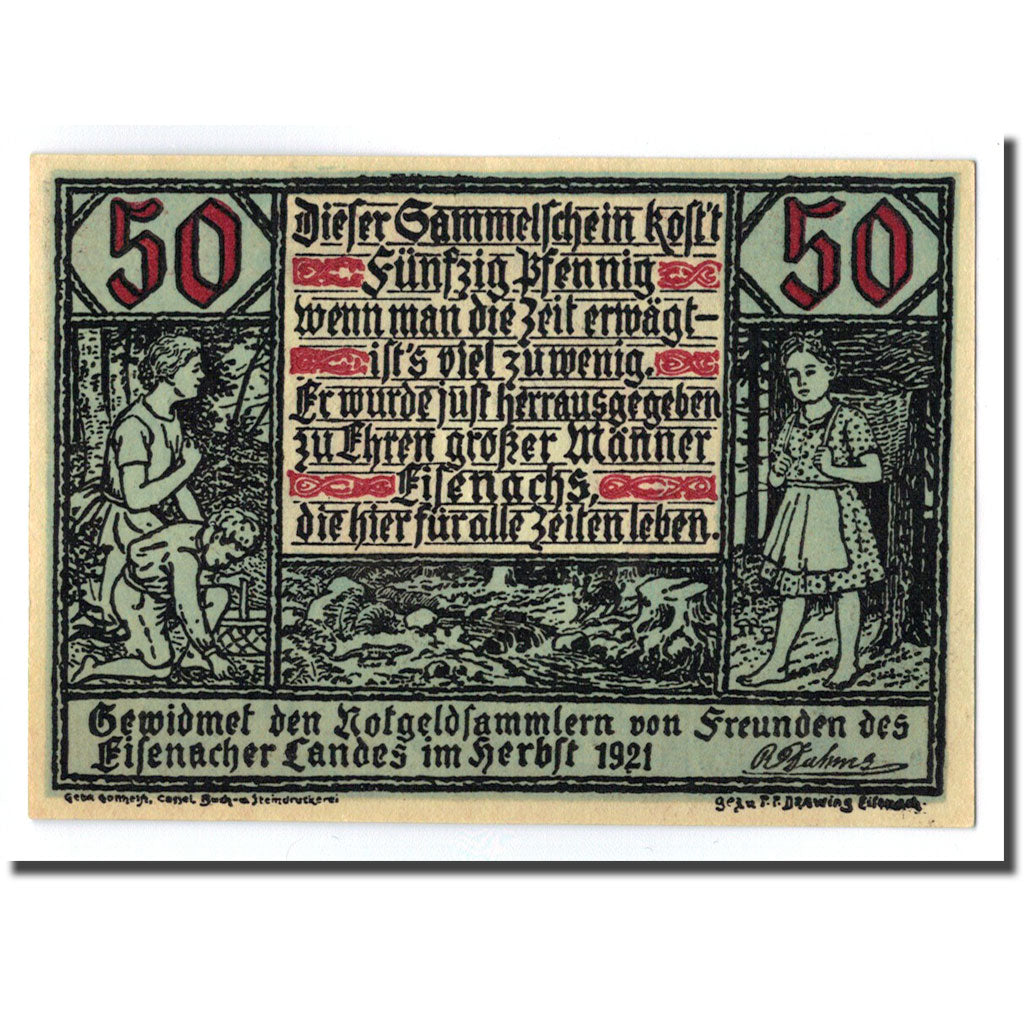Banknote, Germany, Eisenach Stadt, 50 Pfennig, portrait 5, O.D, UNC(63)