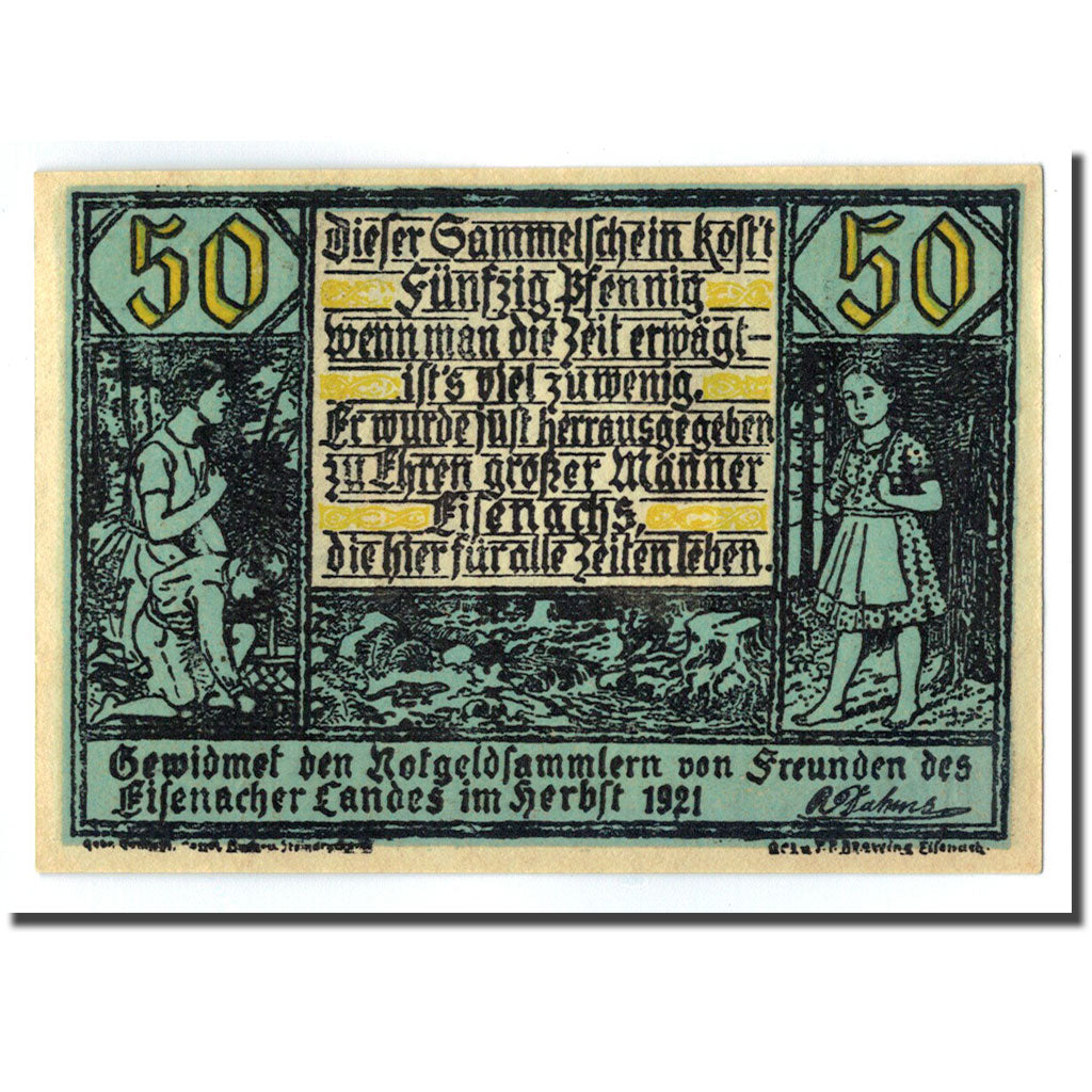 Banknote, Germany, Eisenach Stadt, 50 Pfennig, portrait 6, O.D, UNC(63)
