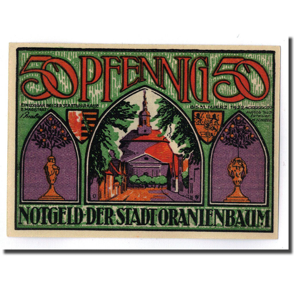 Banknote, Germany, Oranienbaum, 50 Pfennig, personnage 1, 1922, 1922-03-31