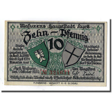 Banknote, Germany, Lyck Stadt, 10 Pfennig, paysage, 1920, 1920-10-01, UNC(63)