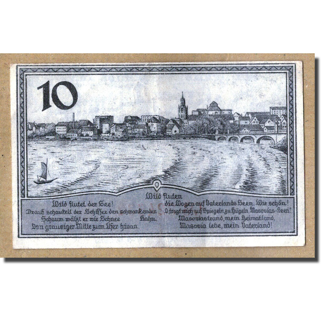 Banknote, Germany, Lyck Stadt, 10 Pfennig, paysage, 1920, 1920-10-01, UNC(63)
