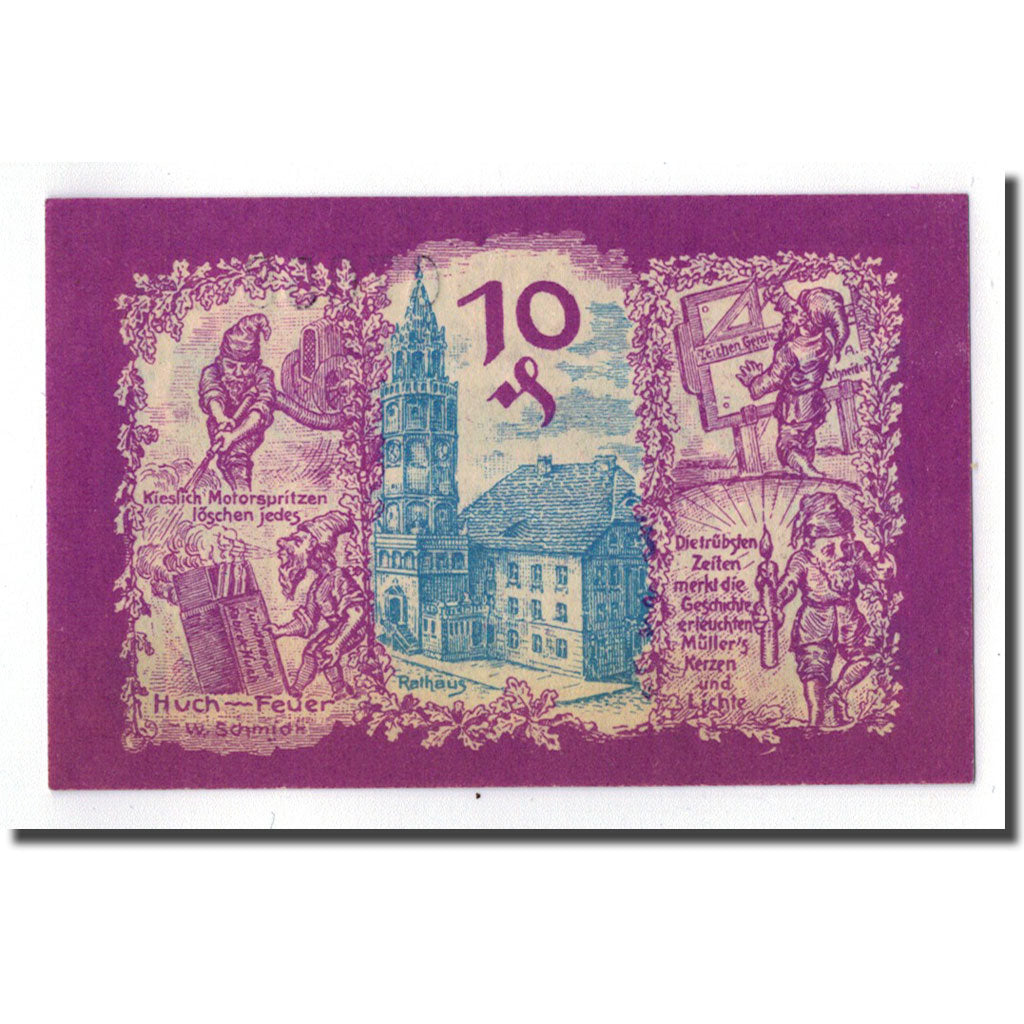 Banconote, Germania, Patschkau, 10 Pfennig, Eglise, 1921, SPL, Mehl:1052.1