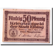 Banconote, Germania, Elbing, 50 Pfennig, paysage, 1920, 1920-04-01, SPL