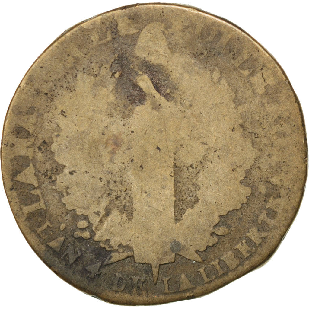 Constitution, 2 Sols type François, 1792 W pointé, Arras, Gadoury 25