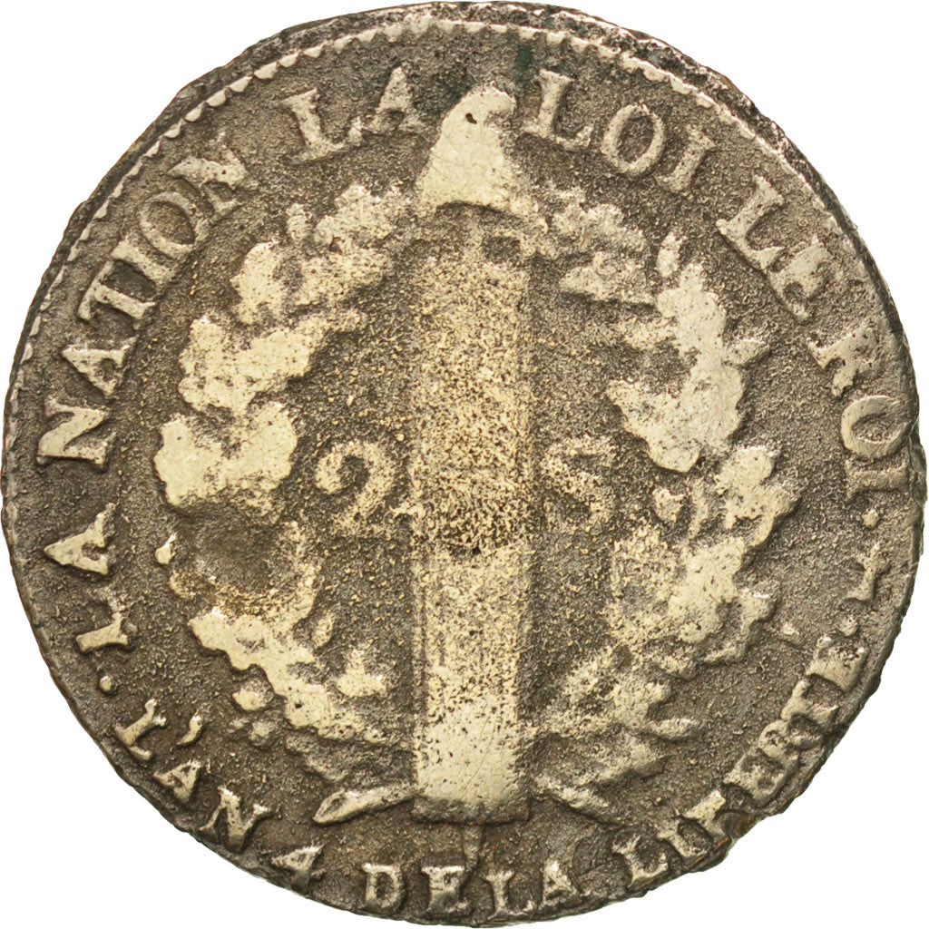 FRANCE, 2 sols françois, 2 Sols, 1792, Metz, KM #603.2, VF(20-25), Bronze, G...