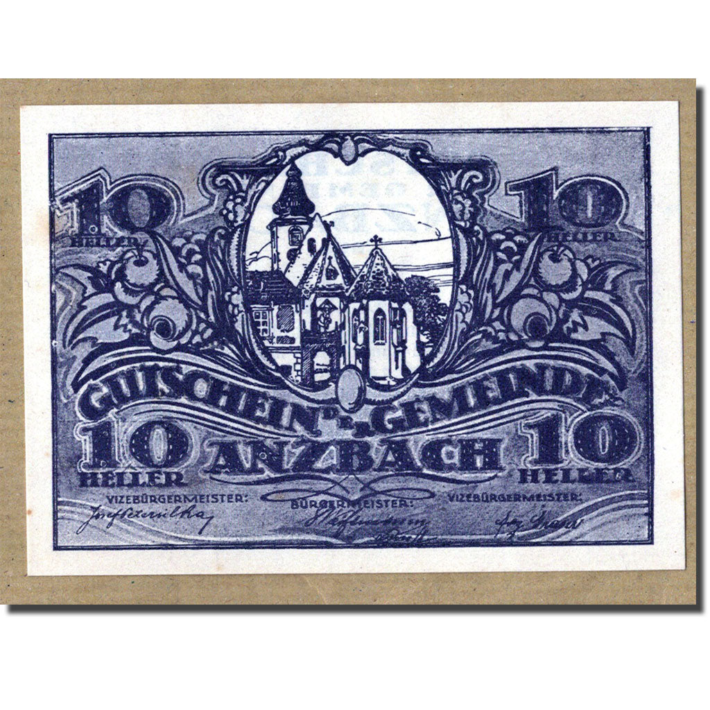 Geldschein, Österreich, Anzbach, 10 Heller, Eglise 1, 1920, 1920-09-15, UNZ-