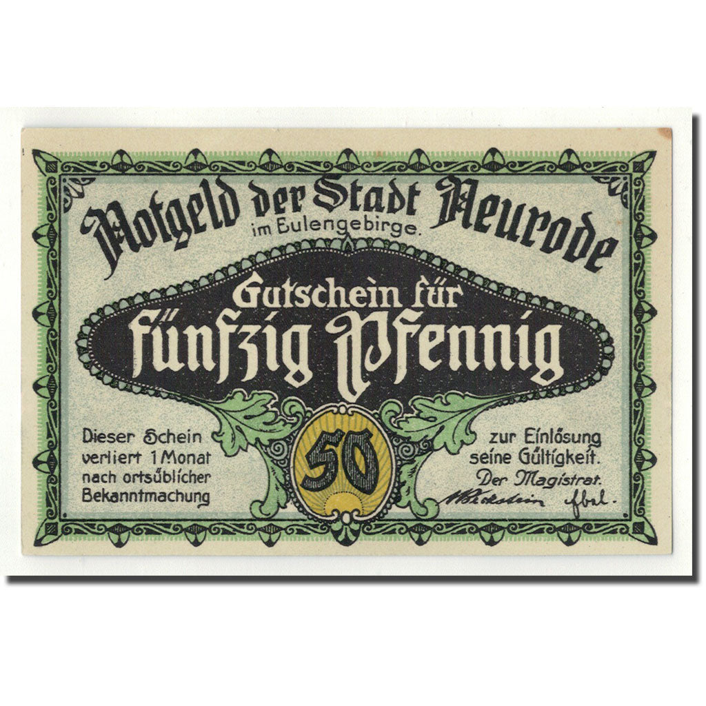 Banknote, Germany, Neurode, 50 Pfennig, paysage, 1921, UNC(63), Mehl:958.1
