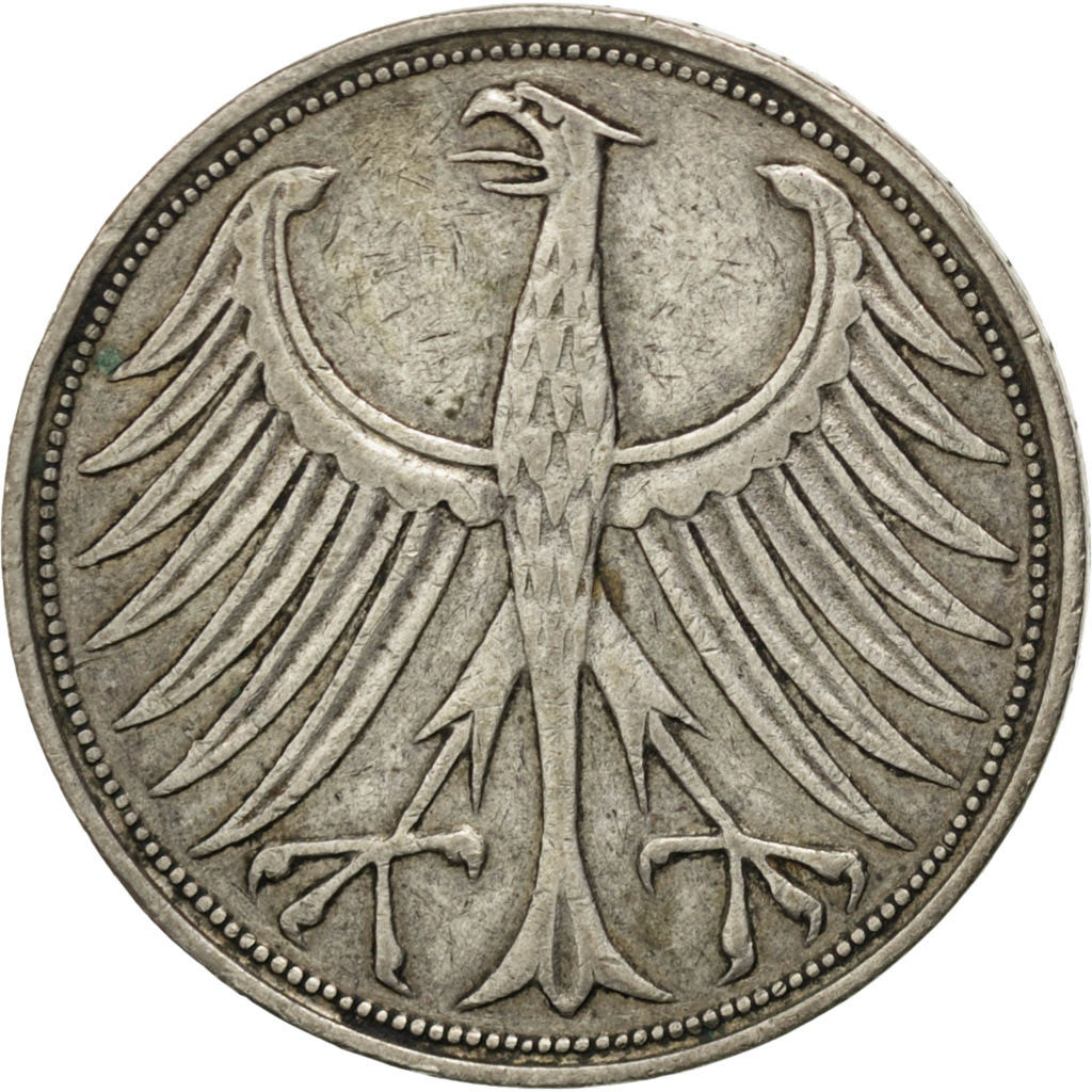 Moneta, GERMANIA - REPUBBLICA FEDERALE, 5 Mark, 1951, Hambourg, BB, Argento