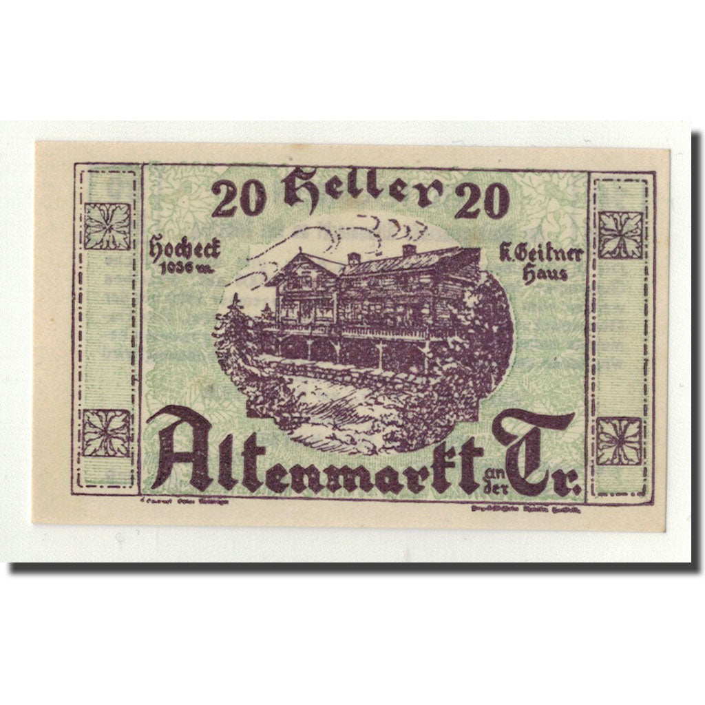 Geldschein, Österreich, Altenmarkt, 20 Heller, paysage, 1920, 1920-05-09, UNZ-