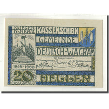 Banknote, Austria, Deutsch-Wagram, 20 Heller, Monument, UNC(63), Mehl:121a
