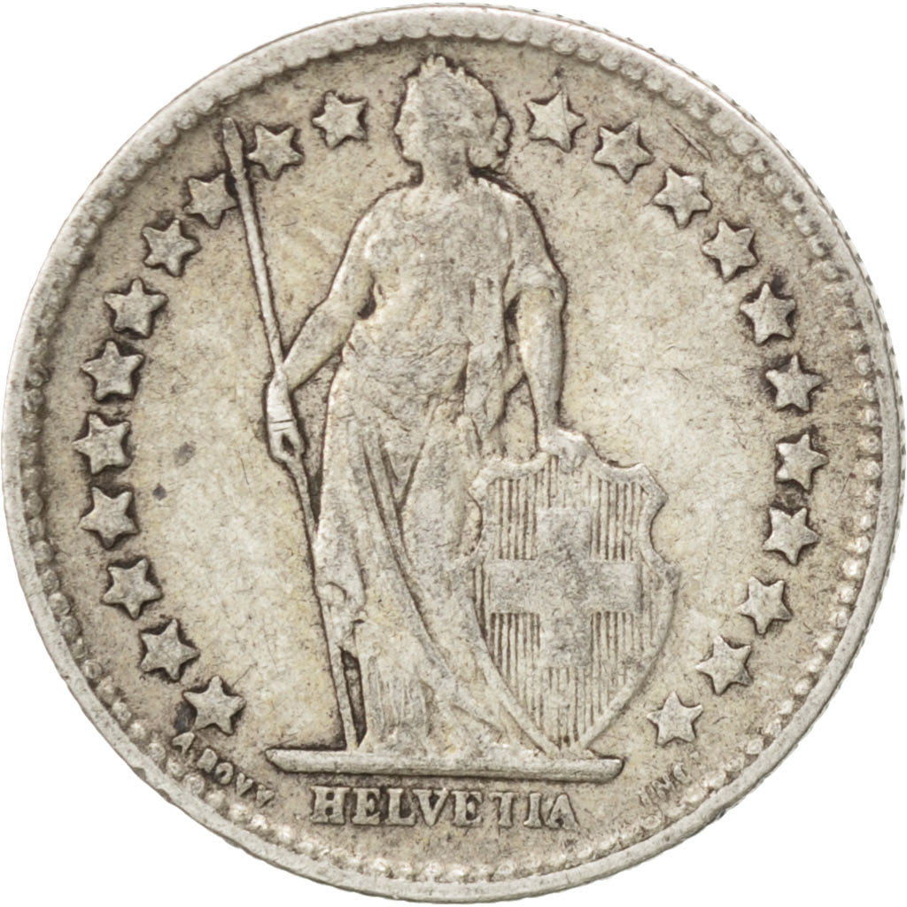 Svizzera, 1/2 Franc, 1903, Bern, BB, Argento, KM:23
