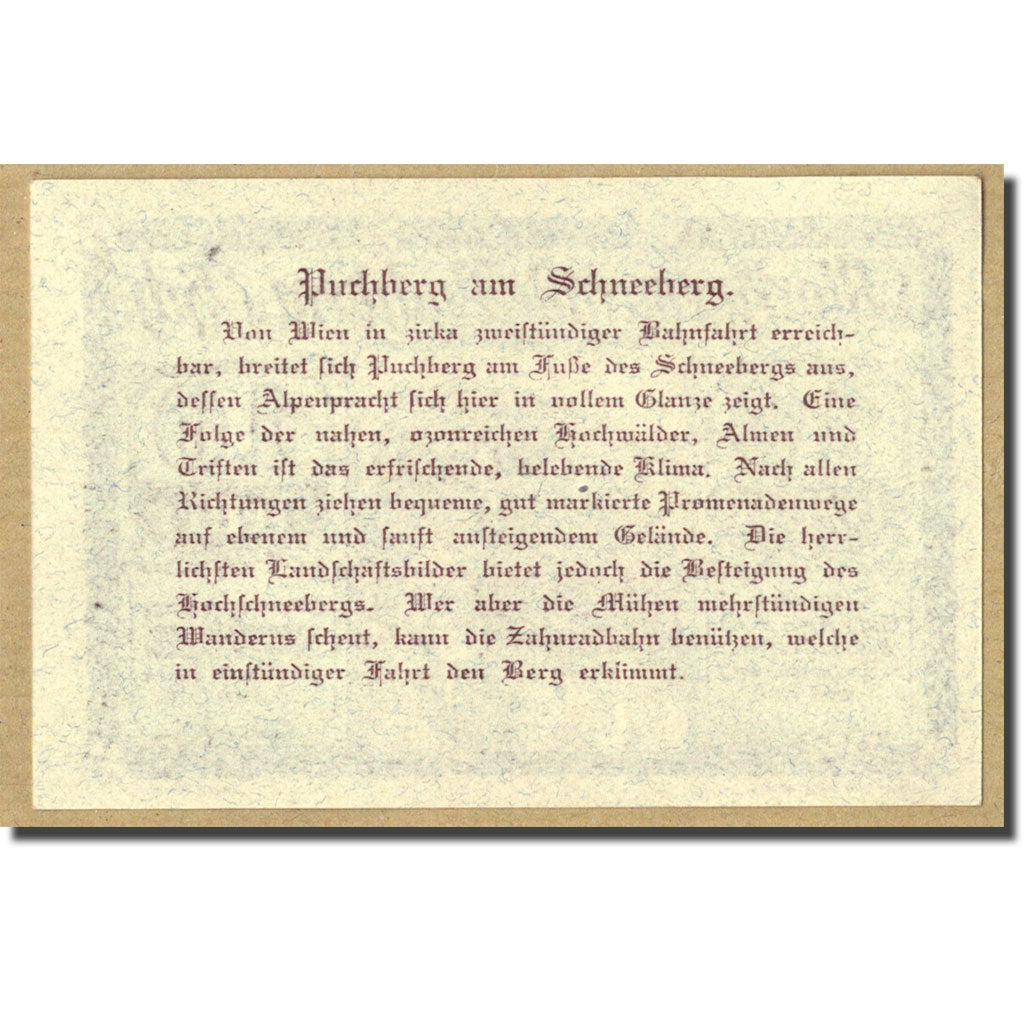 Banknote, Austria, Puchberg, 10 Heller, paysage, 1920, 1920-05-16, UNC(63)