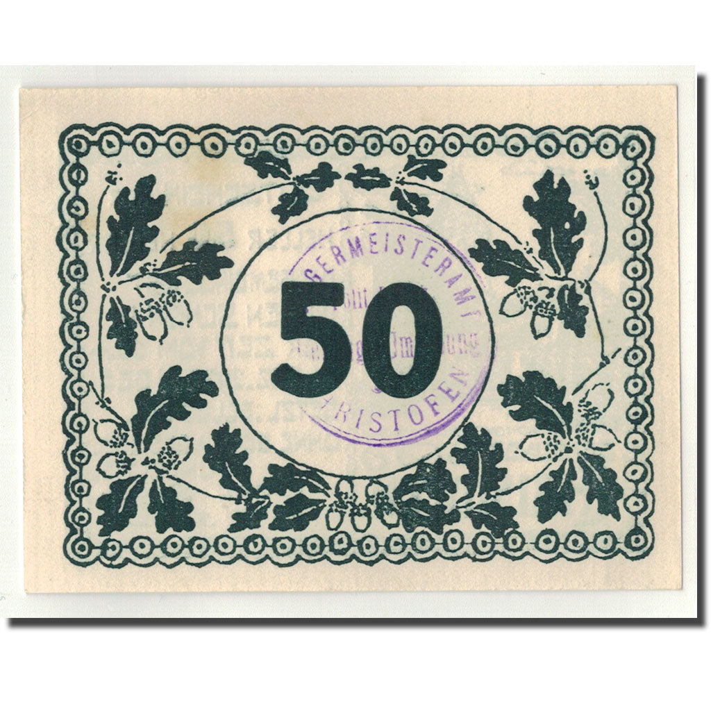 Banknote, Austria, Christofen, 50 Heller, gland, 1920, 1920-12-31, UNC(63)