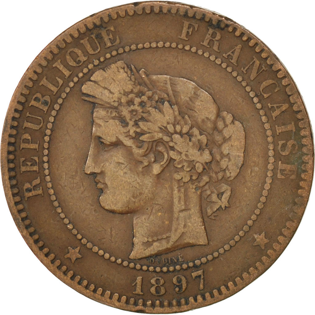 Monnaie, France, Cérès, 10 Centimes, 1897, Paris, TTB, Bronze, KM:815.1