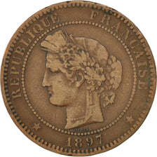 Monnaie, France, Cérès, 10 Centimes, 1897, Paris, TTB, Bronze, KM:815.1