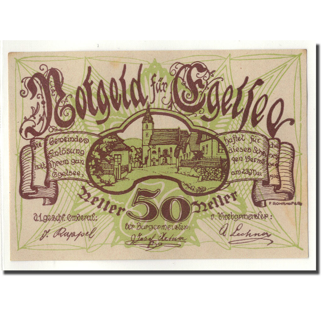 Banknote, Austria, Elgelsee, 50 Heller, paysage 1, 1920, 1920-05-23, UNC(63)